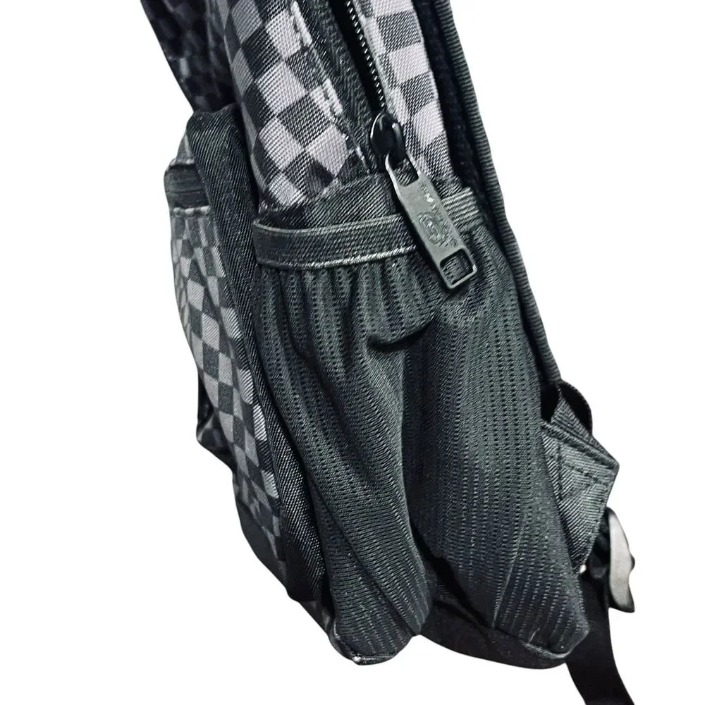 Skechers Kids Backpack 16” Black Gray Checkered Checker Checks